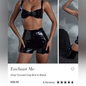 Black Vinyl Curved Cup Bra